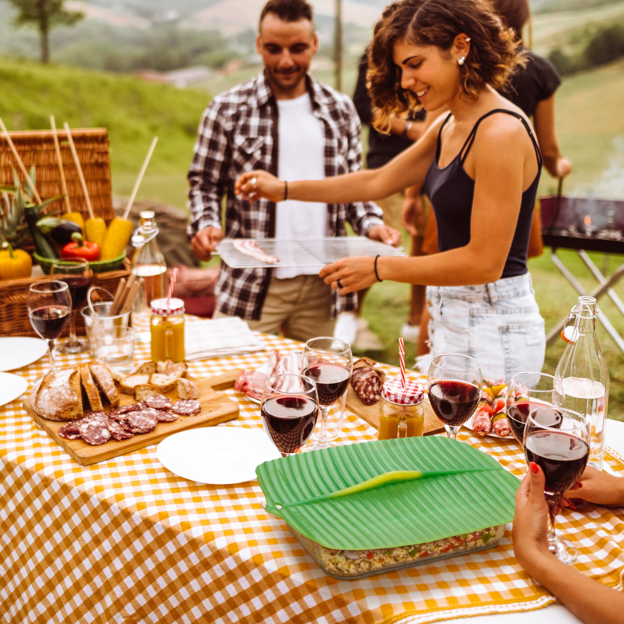 Banana Leaf Oblong Lid 10x14
